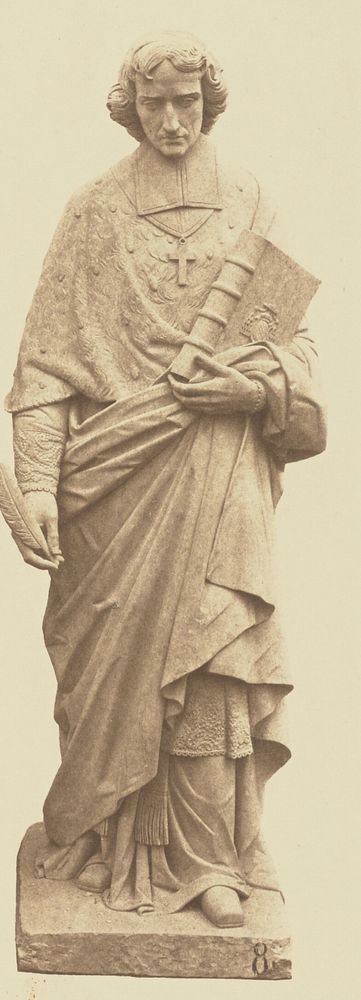 "Fénelon", Statue by Jean Bonnassieux, Decoration of the Louvre, Paris by Édouard Baldus