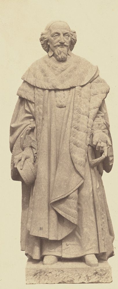 "Molé", Statue by Nanteuil, Decoration of the Louvre, Paris by Édouard Baldus