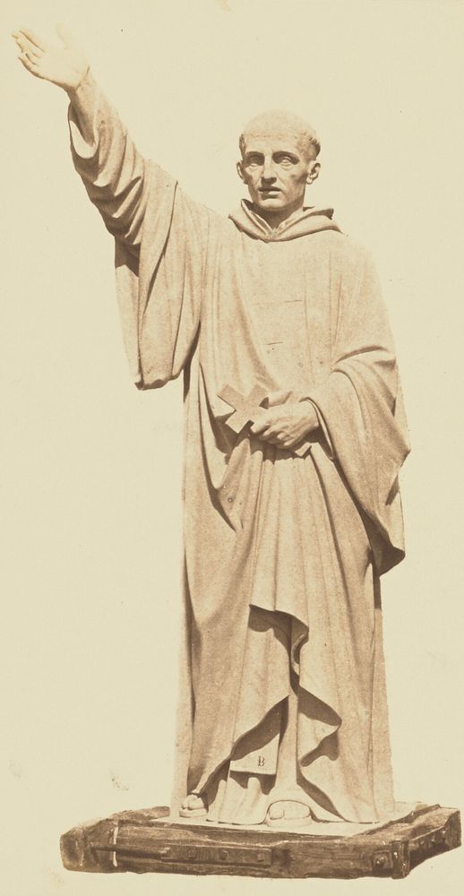 "Saint Bernard", Statue by François Jouffroy, Decoration of the Louvre, Paris by Édouard Baldus