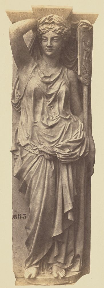 Caryatid by Victor Vilain, Decoration of the Louvre, Paris by Édouard Baldus