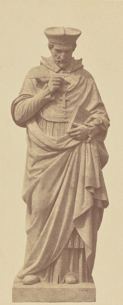 "Amyot", Statue by Pierre Travaux, Decoration of the Louvre, Paris by Édouard Baldus