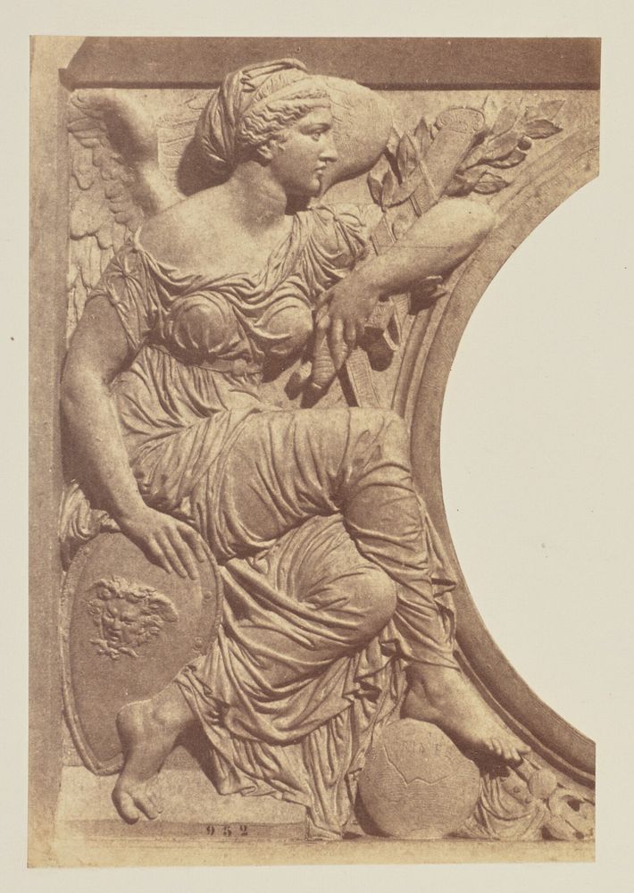 "La Guerre", Sculpture by Jules Cavelier, Decoration of the Louvre, Paris by Édouard Baldus