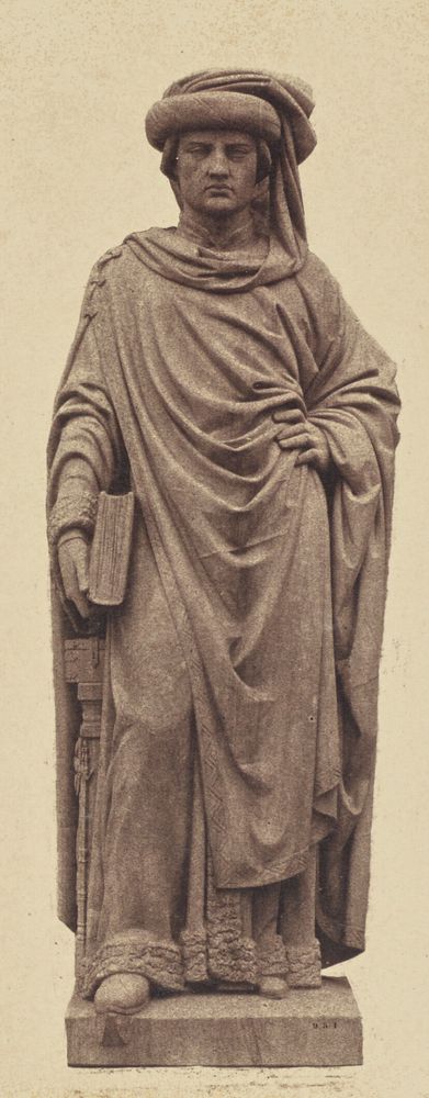 "Jacques Coeur", Statue by Elias Robert, Decoration of the Louvre, Paris by Édouard Baldus