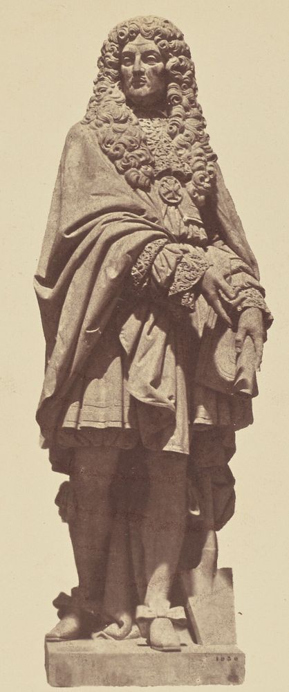 "Le Nôtre", Statue by Jean-Auguste Barre, Decoration of the Louvre, Paris by Édouard Baldus