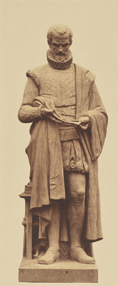 "Paré", Statue by Michel-Pascal, Decoration of the Louvre, Paris by Édouard Baldus