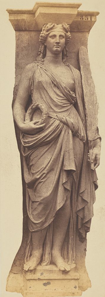 Caryatid by Louis Brian, Decoration of the Louvre, Paris by Édouard Baldus