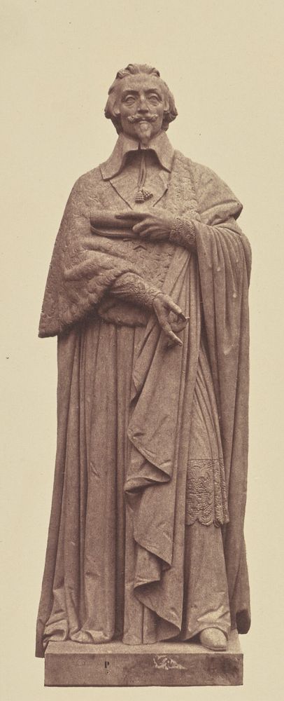 "Richelieu", Statue by Jean-Auguste Barre, Decoration of the Louvre, Paris by Édouard Baldus