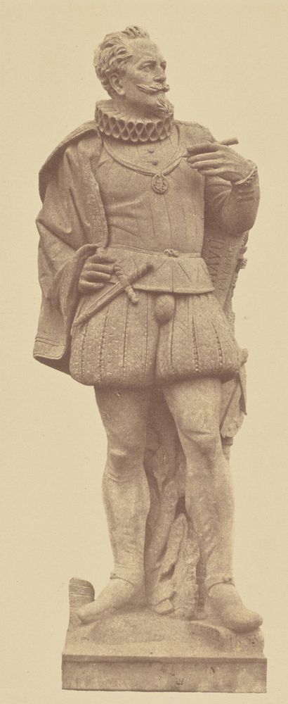 "Dupérac", Statue by Charles Cordier, Decoration of the Louvre, Paris by Édouard Baldus