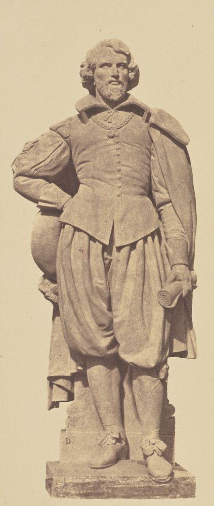 "De Brosse", Statue by Auguste Ottin, Decoration of the Louvre, Paris by Édouard Baldus
