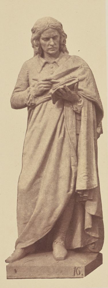 "Poussin", Statue by François Rude, Decoration of the Louvre, Paris by Édouard Baldus