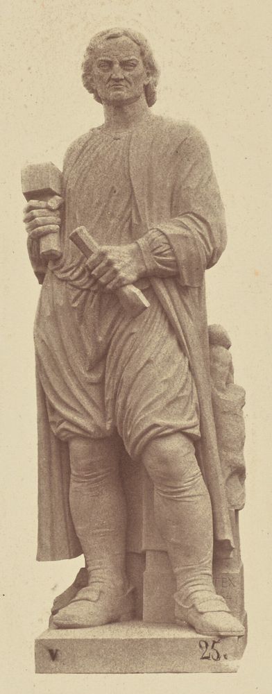 "Puget", Statue by Antoine Etex, Decoration of the Louvre, Paris by Édouard Baldus