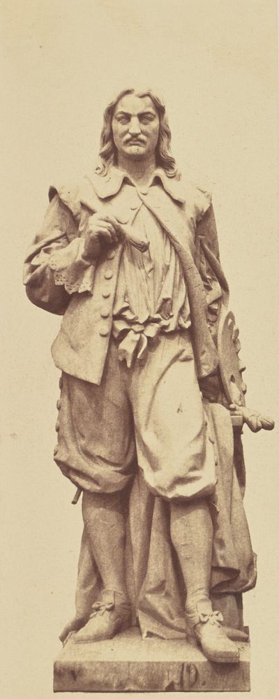 "Champaigne", Statue by Jean Louis Adolphe Eude, Decoration of the Louvre, Paris by Édouard Baldus