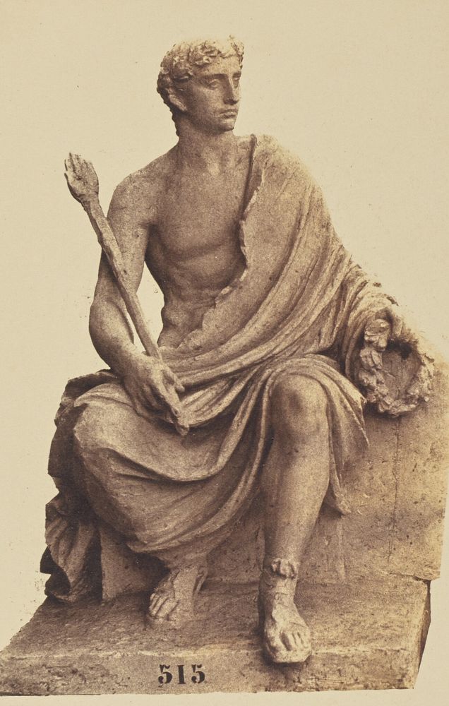 "La Justice", Sculpture by Camille Demesnay, Decoration of the Louvre, Paris by Édouard Baldus
