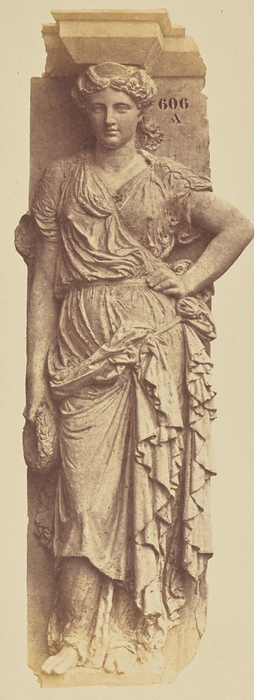 Caryatid by Eugène Louis Lequesne, Decoration of the Louvre, Paris by Édouard Baldus