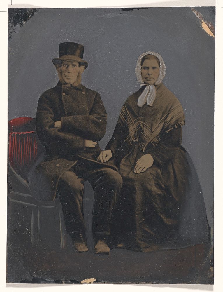 Portrait of seated couple