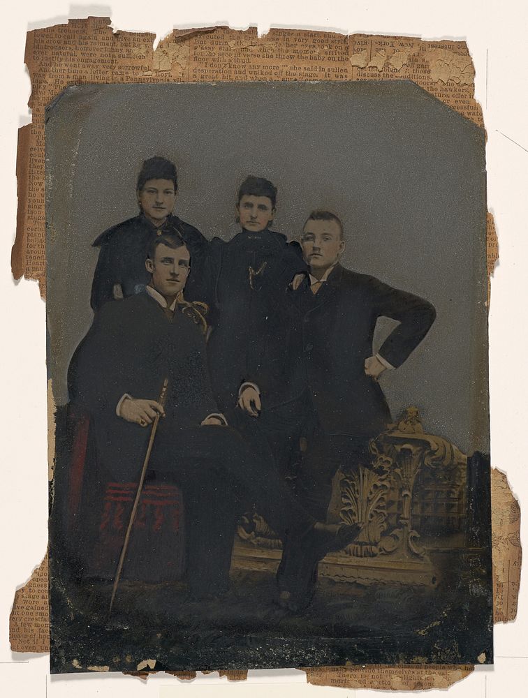 Portrait of two young men and two young women