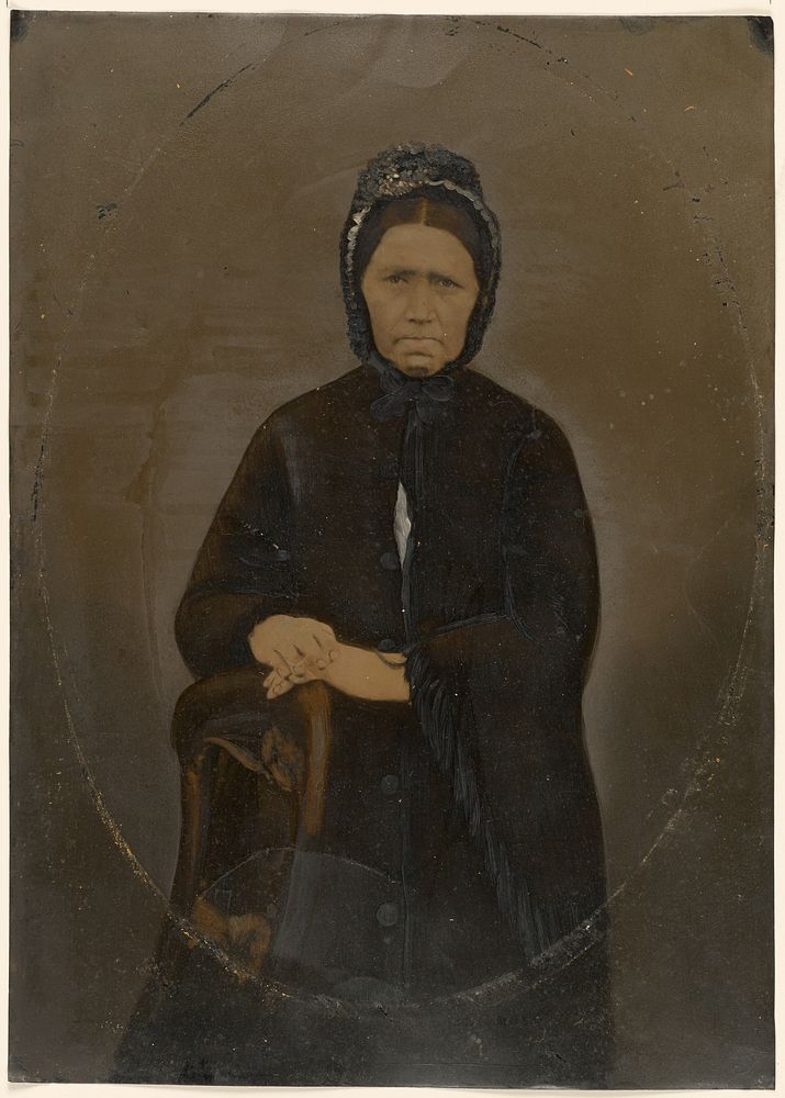 Portrait of woman in bonnet