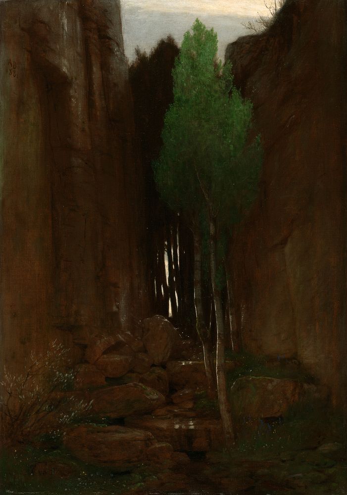 Spring in a Narrow Gorge (Quell in einer Felsschluct) by Arnold Böcklin