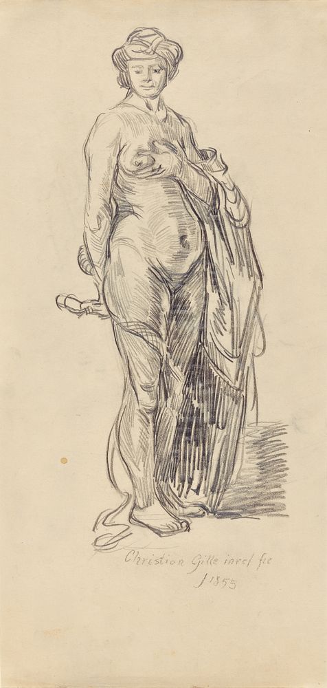 Female Nude with a Turban by Christian Friedrich Gille