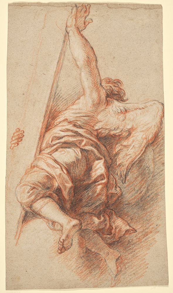 An Angel, Seen from Behind, Carrying the Cross by Charles de La Fosse