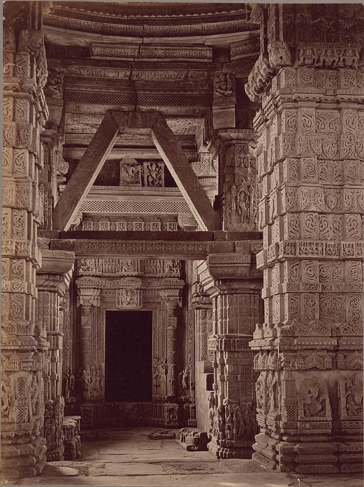 Interior of the Great Sas Bahu Temple, Gwalior by Lala Deen Dayal