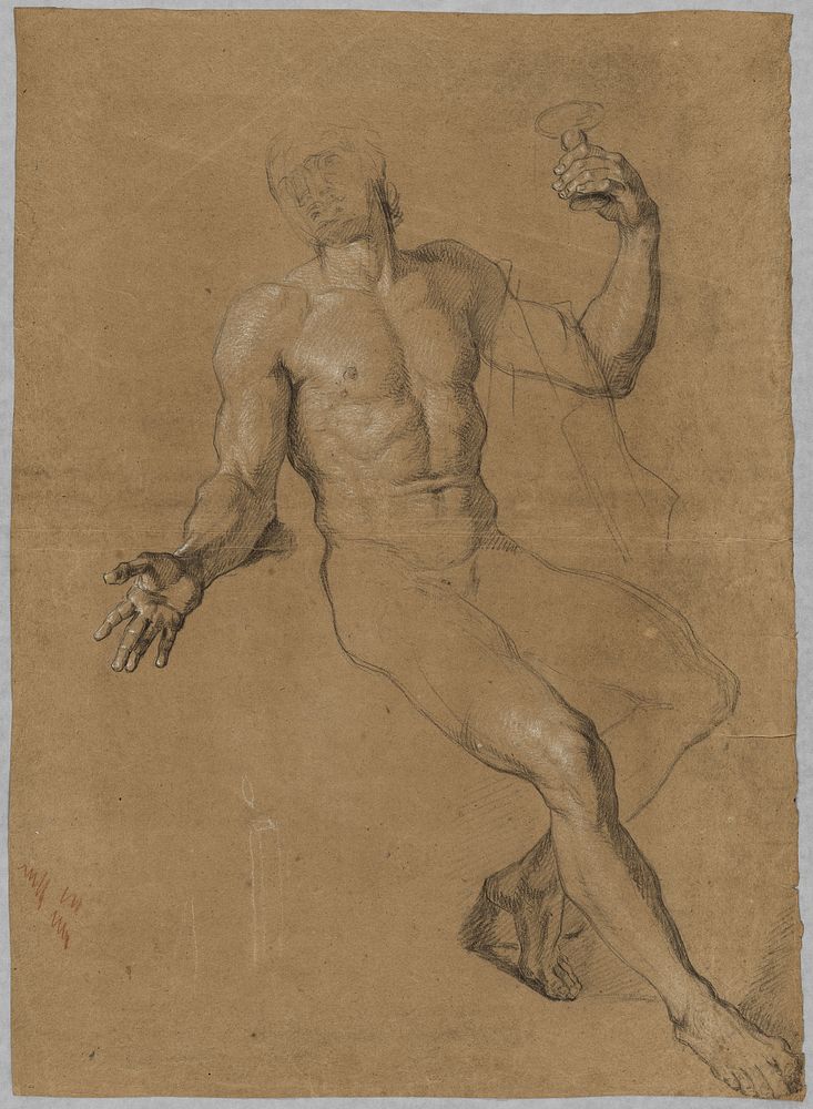 Study of a Nude Man Posed as Bacchus by Antoine Coypel