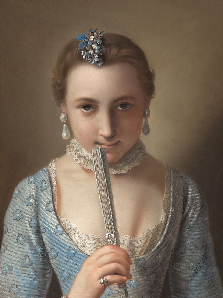 Young Woman with a Fan by Pietro Antonio Rotari