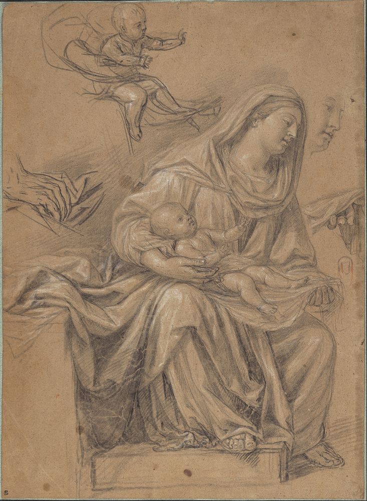 Seated Madonna with the Christ Child on Her Knee, and Related Studies by Nicolas de Plattemontagne
