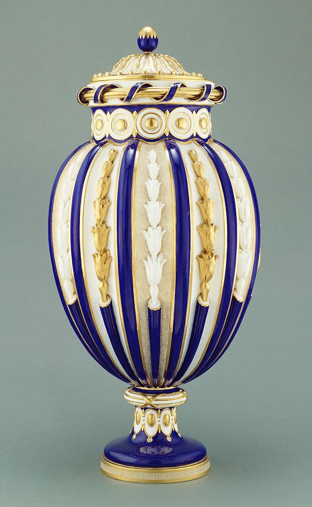 Vase (vase à chaîne or vase à côte de melon) by Jean Claude Duplessis the Elder, Michel Dorothée Coudray, Roger the Elder…