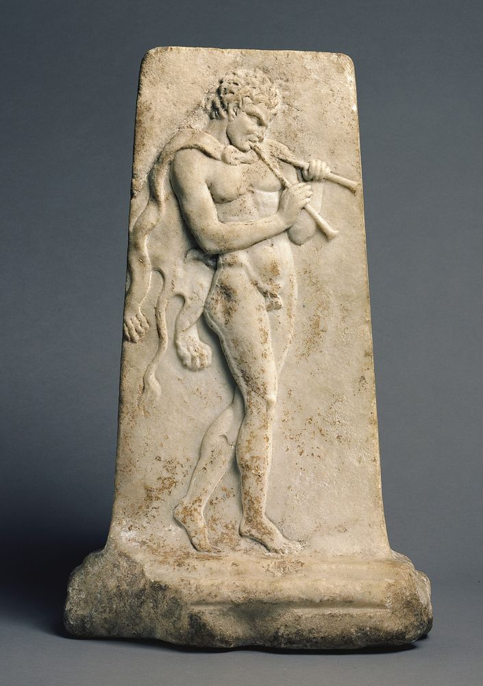 Relief with a Satyr Playing Pipes