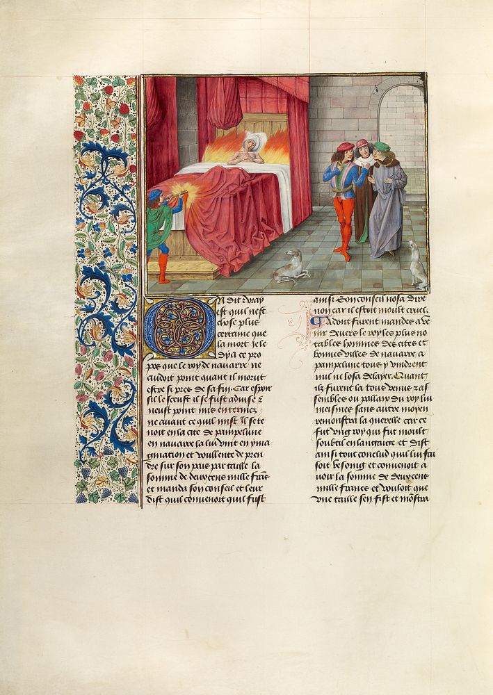The Bed of the King of Navarre Set on Fire by Master of the Getty Froissart