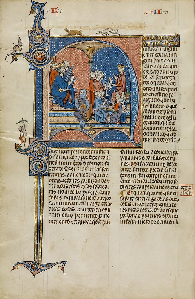 Initial N: King James I of Aragon Overseeing a Court of Law by Michael Lupi de Çandiu