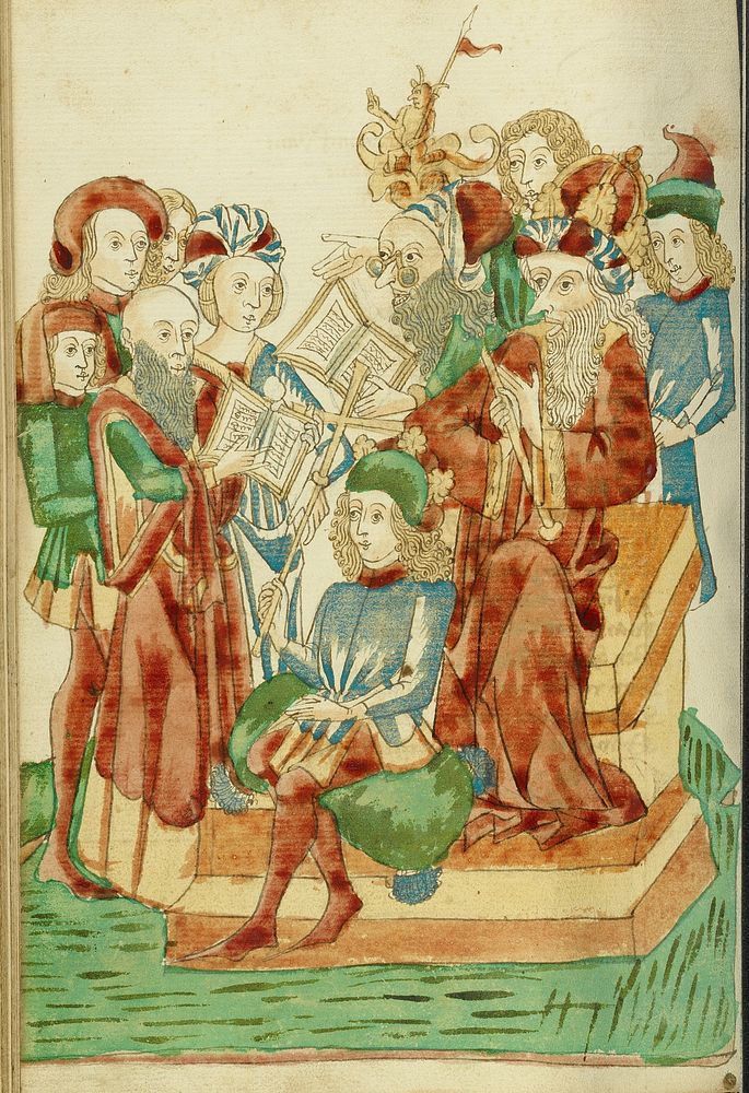Pagan and Christian Scholars Debating before King Avenir and Josaphat by Hans Schilling and Diebold Lauber