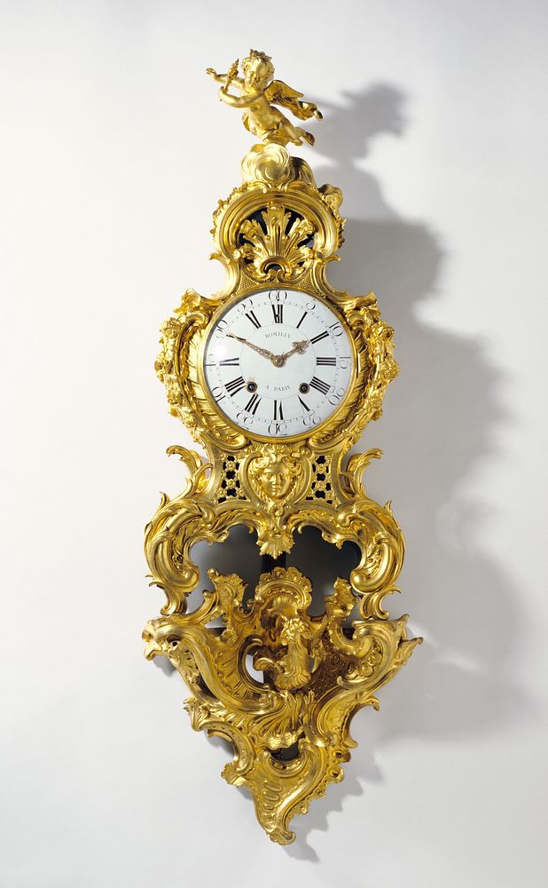 Clock on Bracket (Cartel sur une console) by Jean Romilly, Charles Cressent and Jean Joseph de Saint Germain