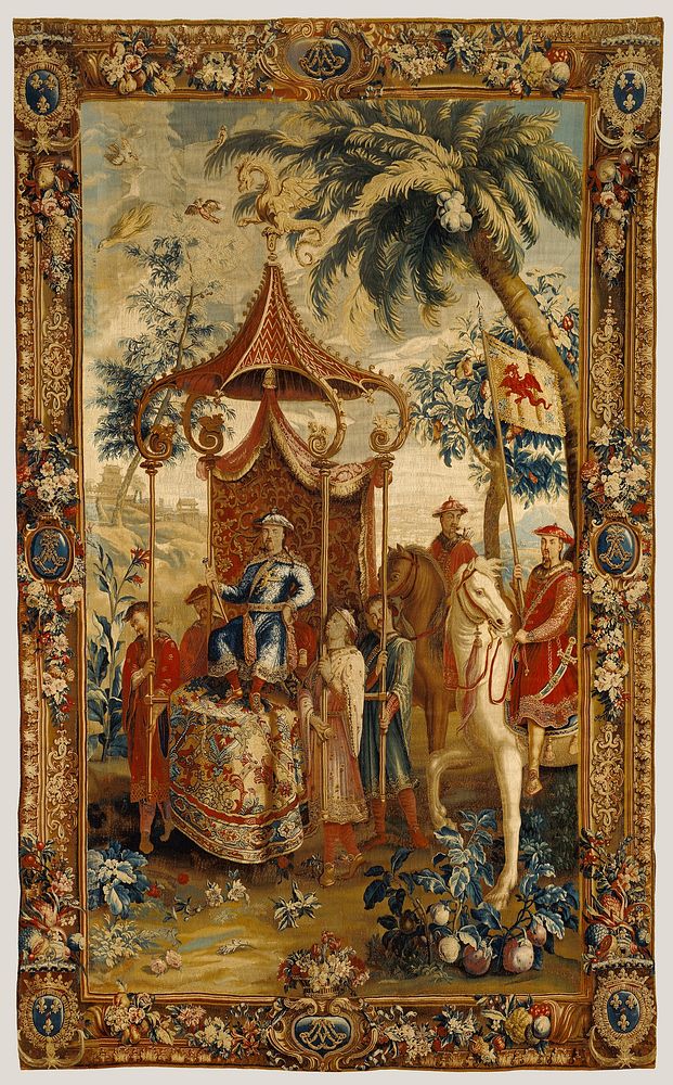 Tapestry: L'Empereur en voyage, from L'Histoire de l'empereur de la Chine Series by Guy Louis Vernansal, Jean Baptiste…
