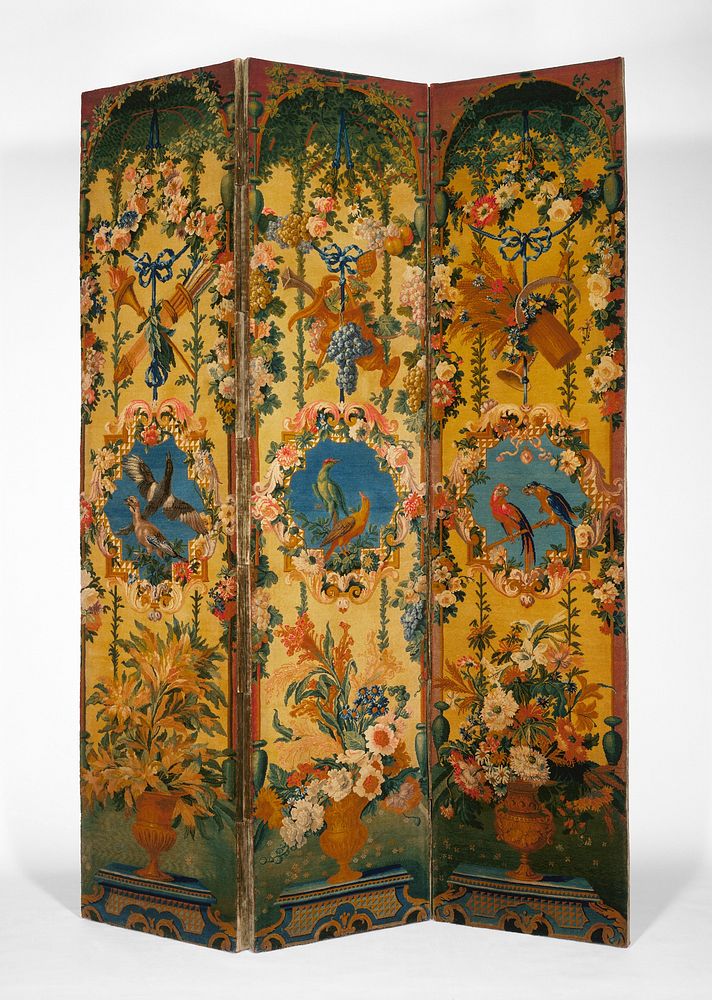 Pair of Three-panel Screens (paravents) by Savonnerie Manufactory, Jean Baptiste Belin de Fontenay and Alexandre François…
