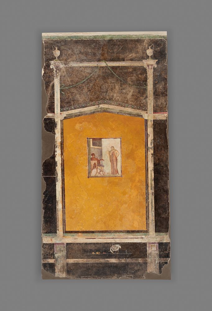 Wall Panel from a Black Ground Frescoed Room