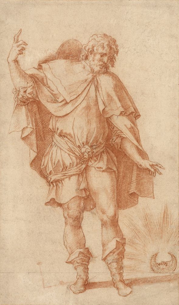 Study of a Male Figure (Empedocles and/or Saint Roch) by Rosso Fiorentino Giovanni Battista di Jacopo di Gasparre