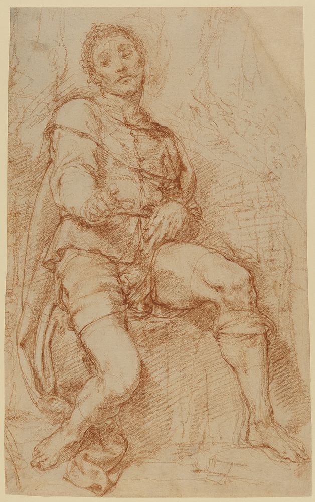 A Seated Man by Bernardino Poccetti Barbatelli