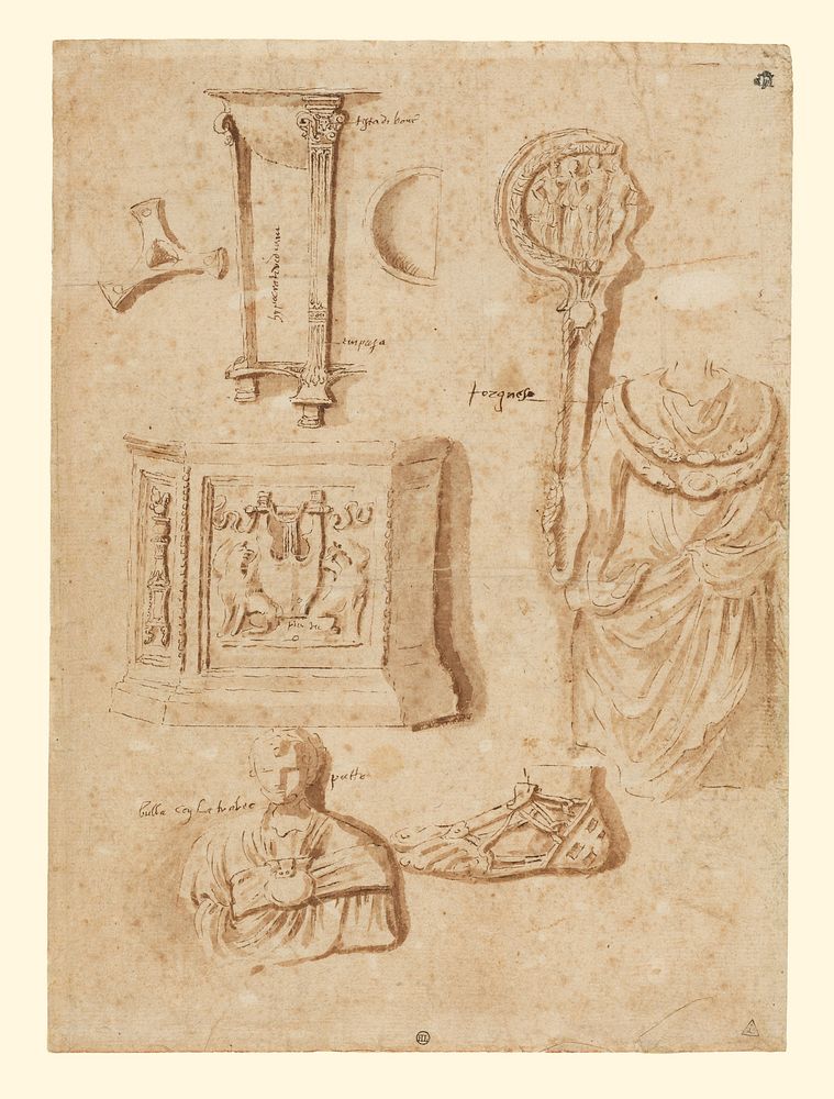 Studies of Antiquities (recto); Studies of Antiquities (verso) by Nicolas Poussin