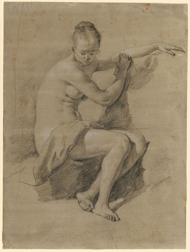Seated Female Nude by Adriaen van de Velde