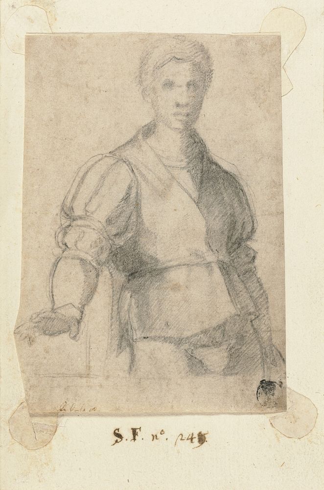 Study of a Young Man (recto); Study of a Standing Man with a Beard (verso), accidental offset by Andrea del Sarto