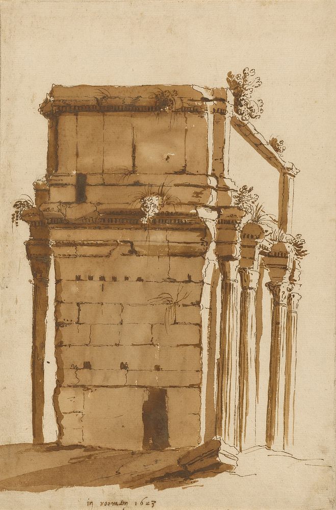 The Arch of Septimius Severus, Rome by Cornelis van Poelenburgh