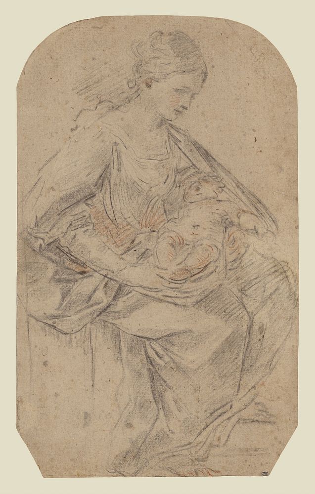 Nativity (recto); Turbaned Woman (verso) by Guido Reni