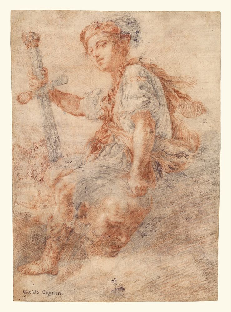 David with the Head of Goliath (recto); Two Studies, one of a Woman (verso) by Domenico Fetti