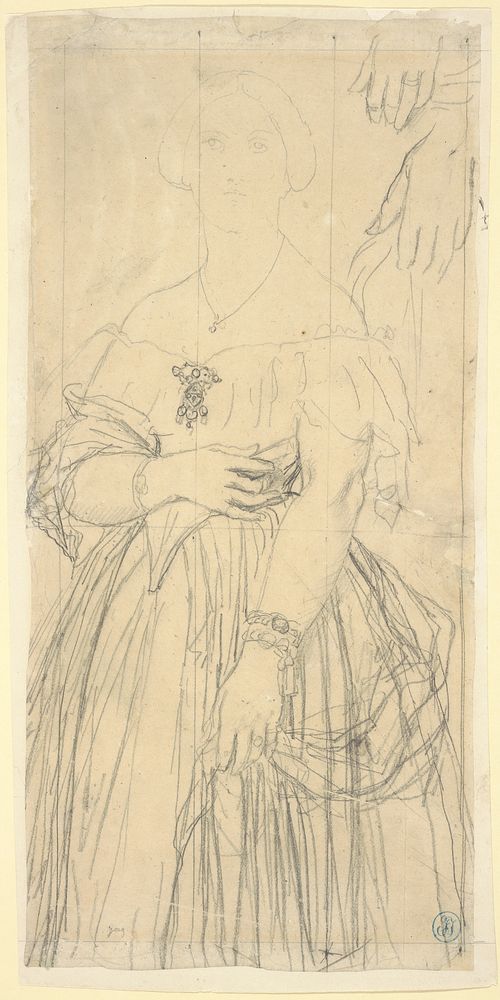 Study for the Dress and the Hands of Madame Moitessier by Jean Auguste Dominique Ingres