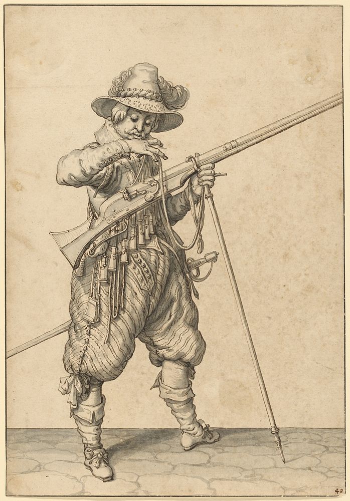 A Soldier on Guard Blowing the Match by Jacques de Gheyn II