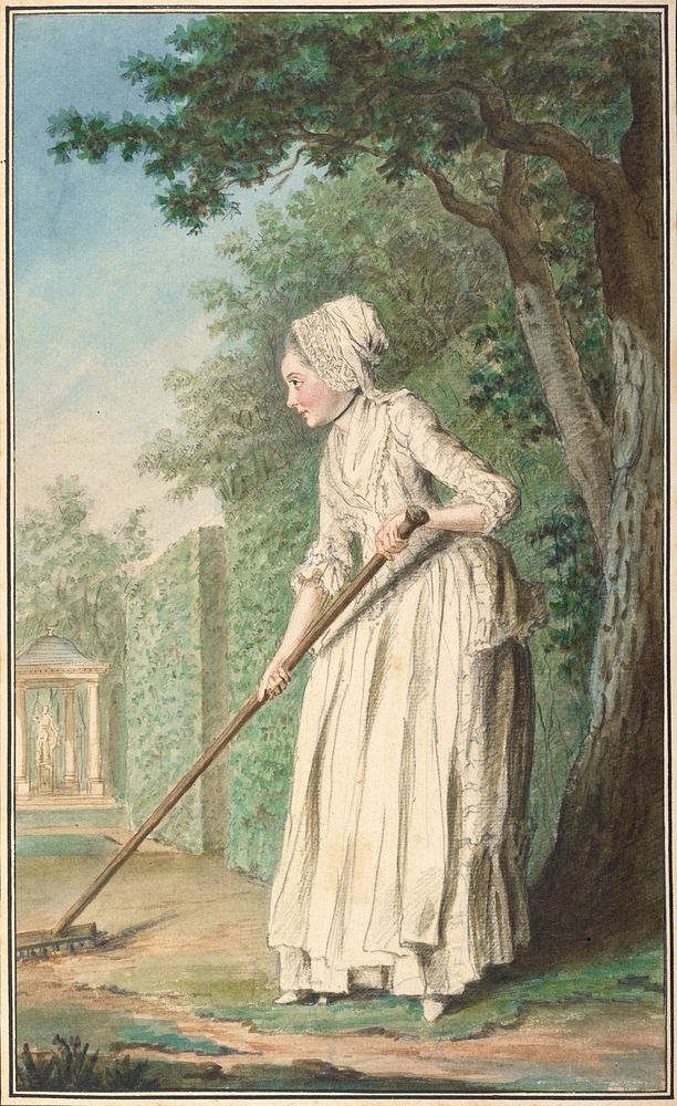The Duchess of Chaulnes as a Gardener in an Allée by Louis Carrogis de Carmontelle