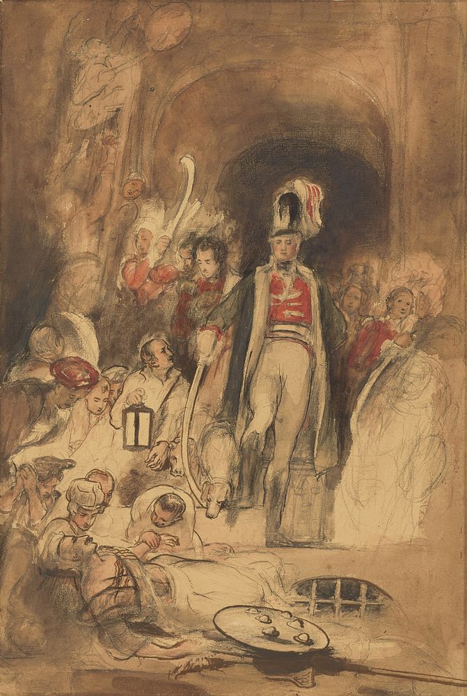 Study for 'Sir David Baird Discovering the Body of Tipu Sahib' by Sir David Wilkie R A