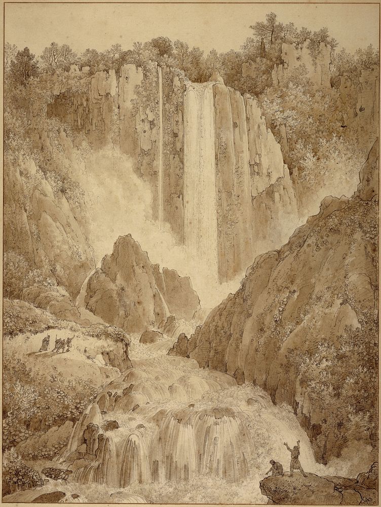 The Cascades at Terni by Louis François Cassas